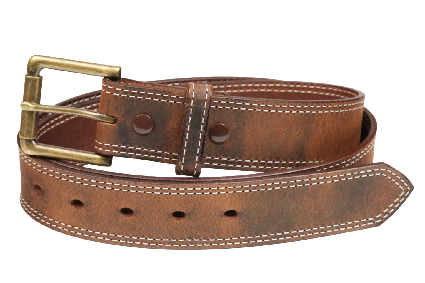 Franklin - 1.5" Field Row White Double Stitch Work Belt