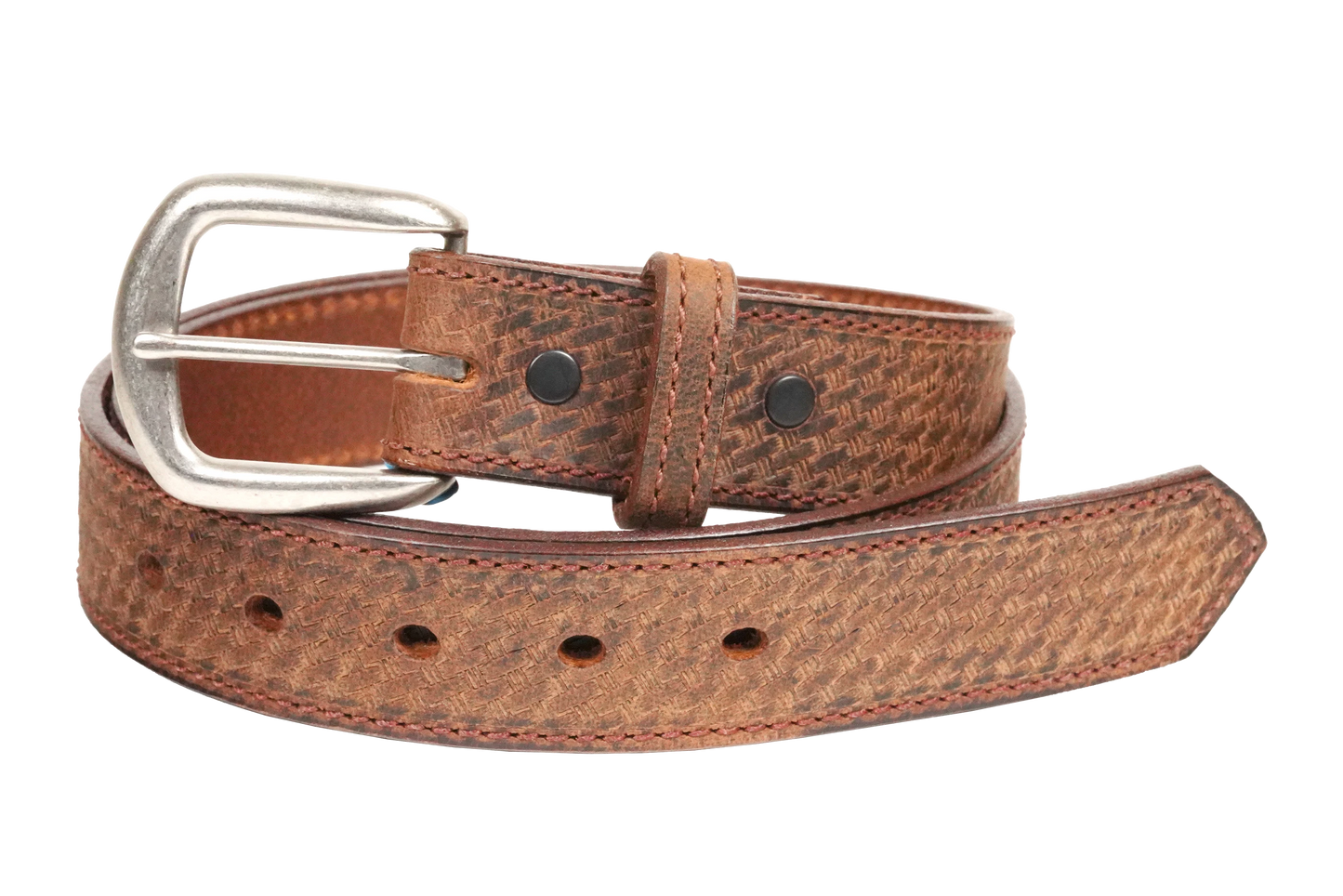 Roosevelt - 1.375" Patterned Basketweave Dress Belt