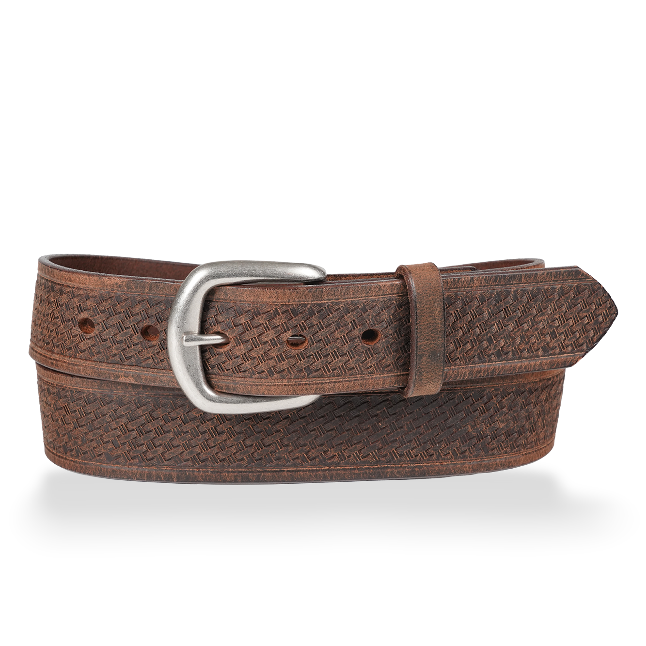 Roosevelt - 1.375" Patterned Basketweave Dress Belt