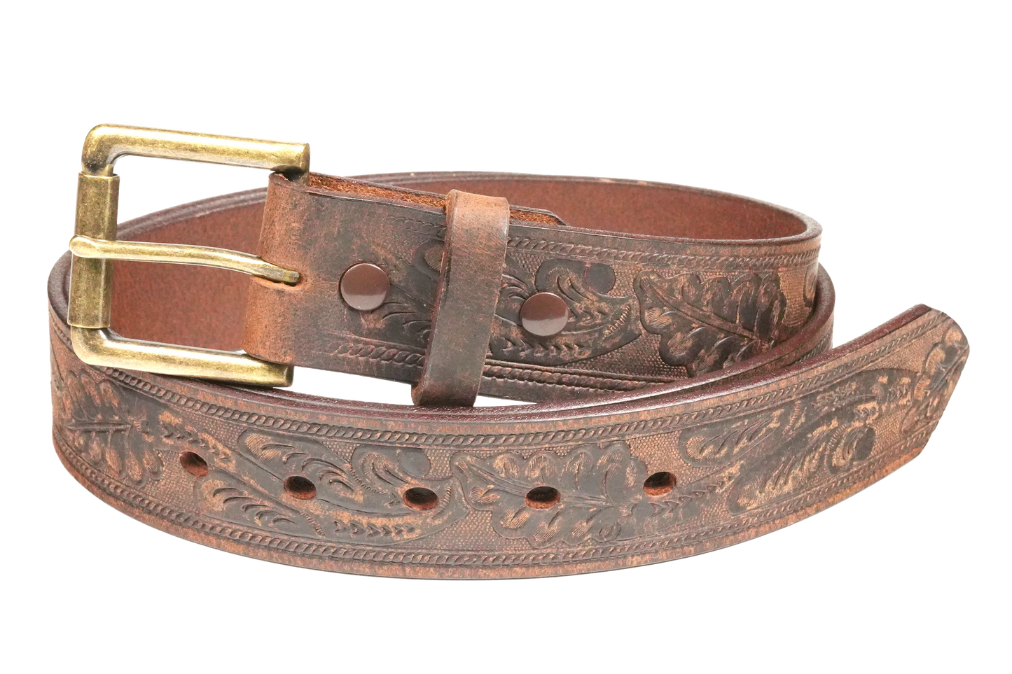Sheridan - 1.5" Patterned Oak Leaf Casual Belt
